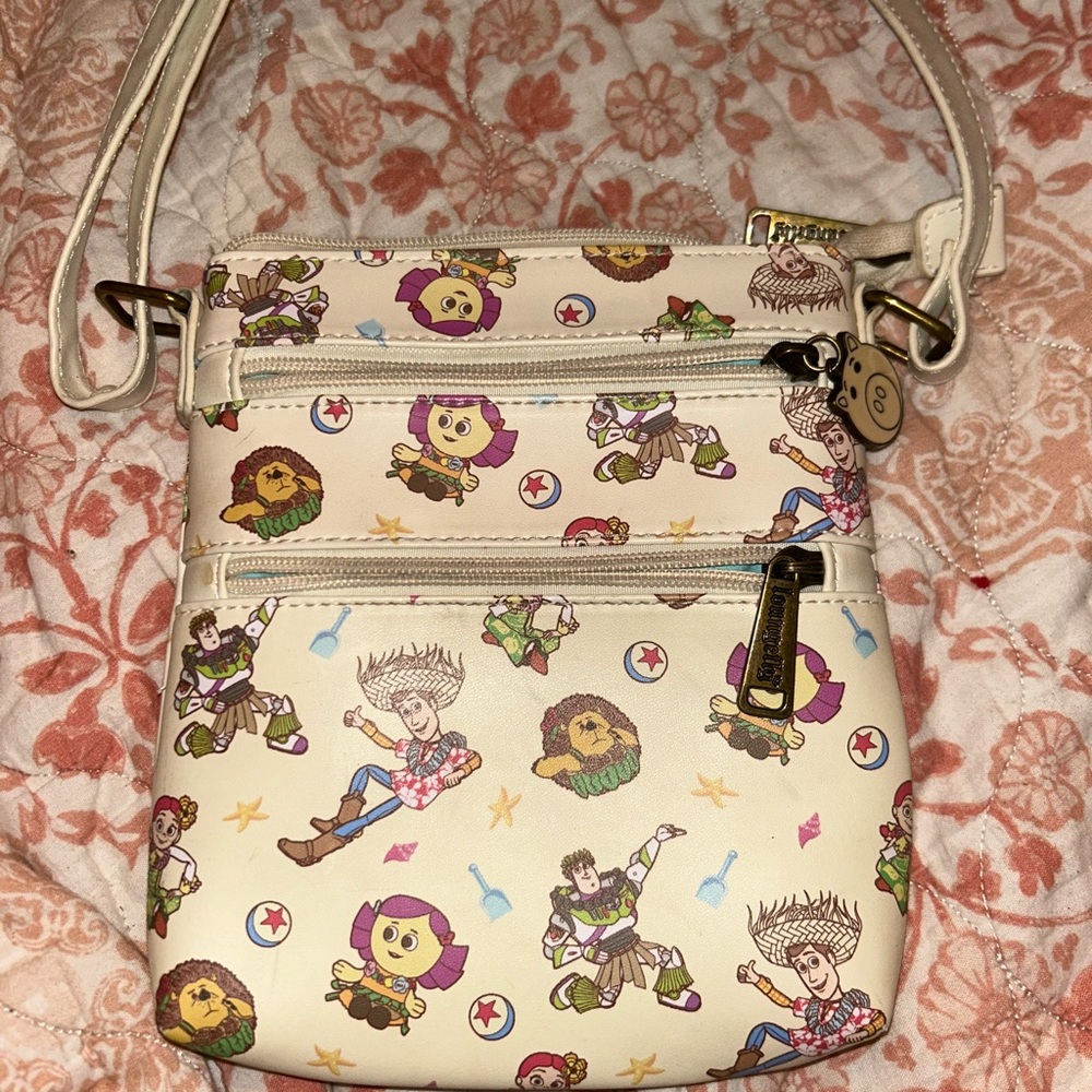 Cream Crossbody Bag with Toy story print